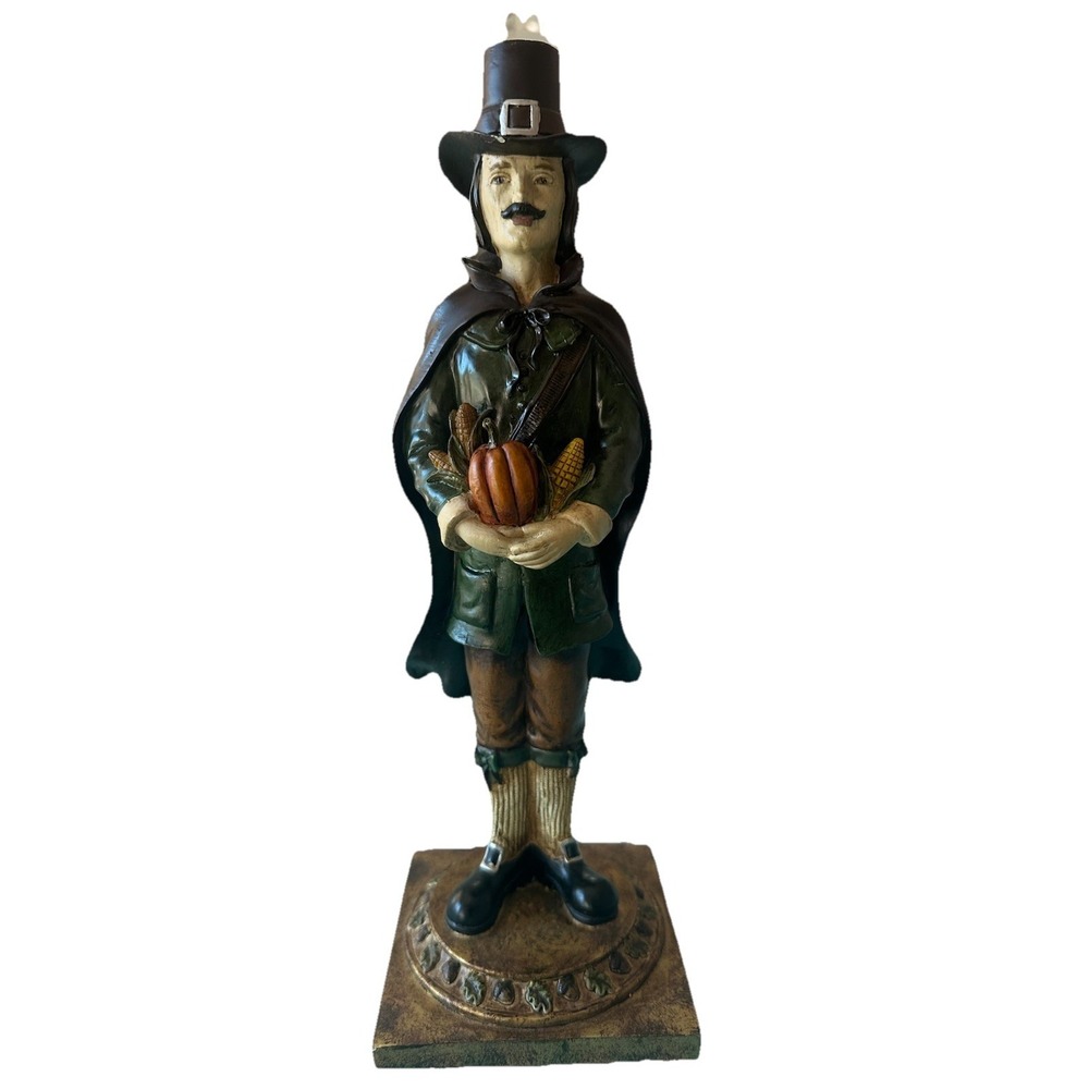 Resin Pilgrims with‎ Pumpkins or Cornucopia Male 13" Height